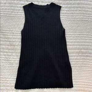Black Sleeveless Ribbed Top